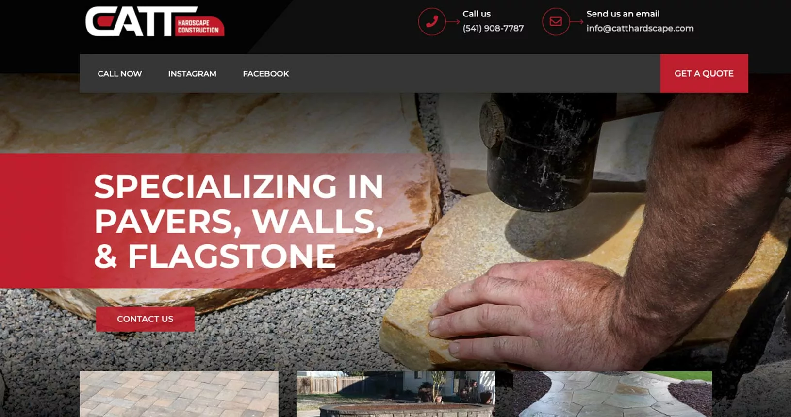 Rogue Visual Studios | Catt Hardscape Construction Website Design